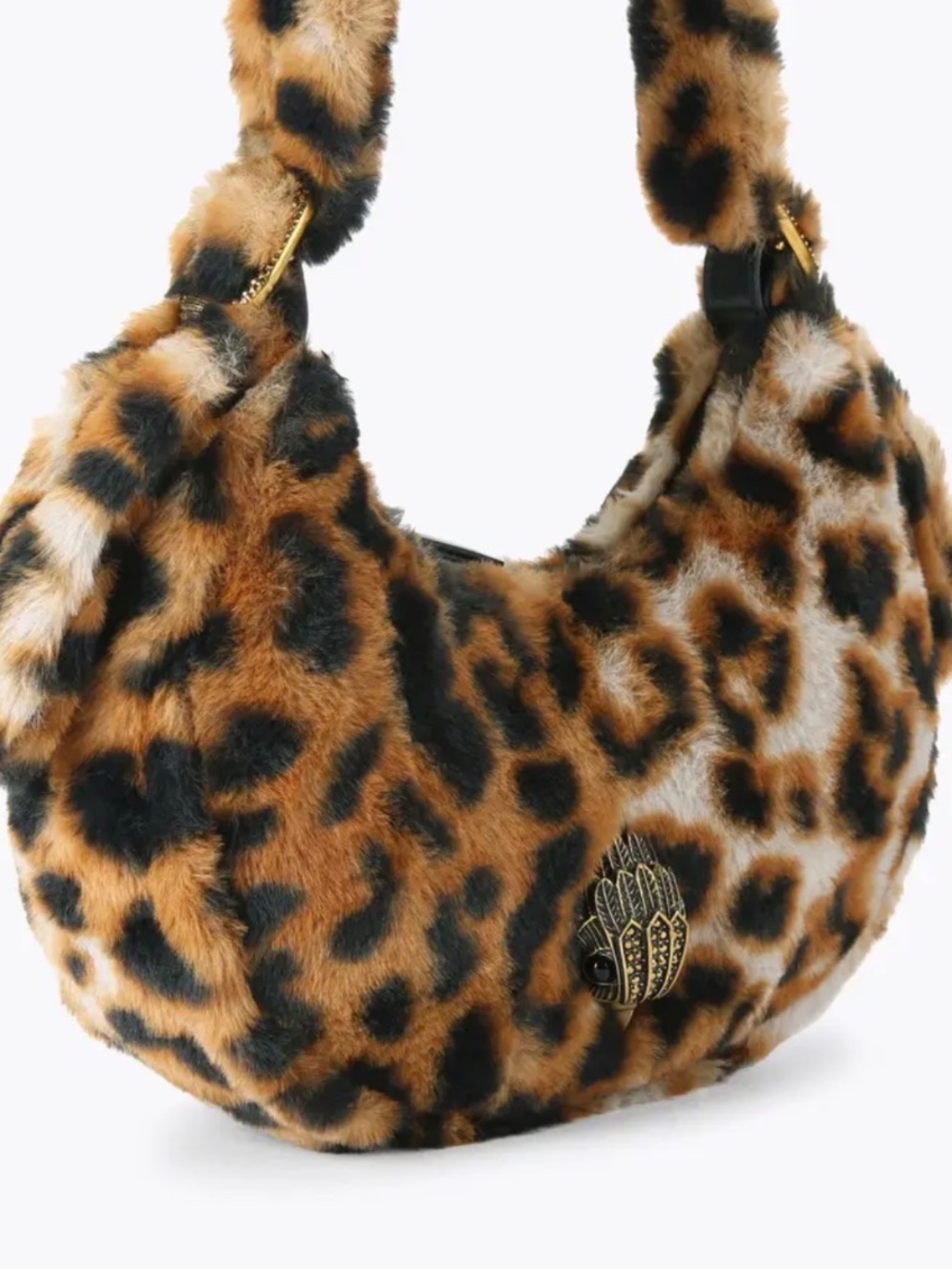 Kurt Geiger London Leopard Faux Fur Mini Crescent Bag Y2K